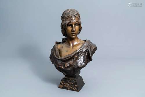 Emmanuel Villanis (1858-1914): 'La Sybille', patinated bronz...