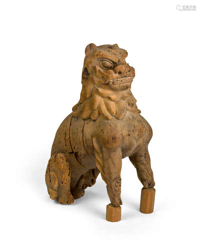 A wood model of a Koma-inu (lion dog)