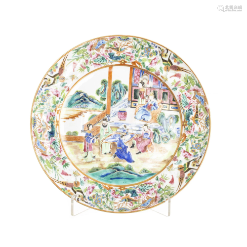 'Mandarin' plate in Chinese porcelain, Daoguang