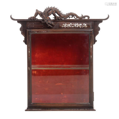 Japanese wood dragon cabinet, Meiji