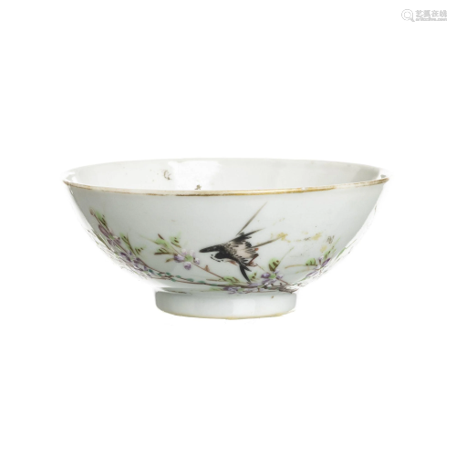 Chinese porcelain 'bird' bowl, Minguo