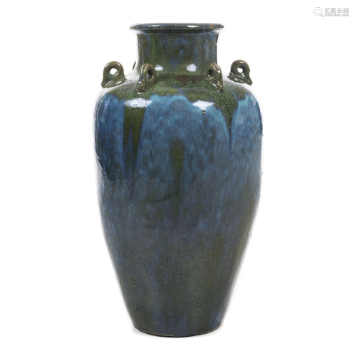 Large Chinese Shiwan ceramic pot, Minguo