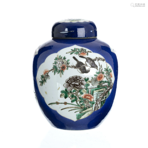 Chinese porcelain pot 'birds among flowers', Guangxu
