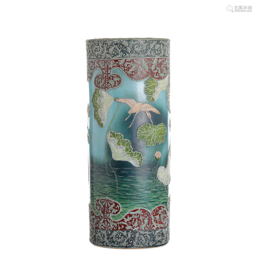 Satsuma Japanese ceramic cane holder