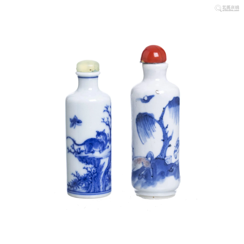 Two Chinese porcelain snuff bottles