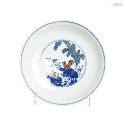 Dessert saucer plate 'chicken', Chenghua style in