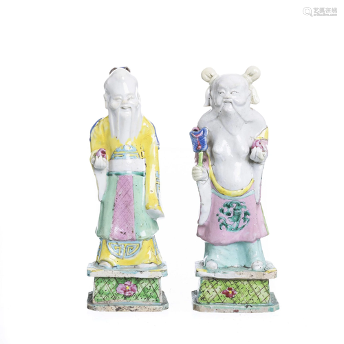 Two Chinese Porcelain Figures, Jiaqing