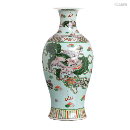 Chinese porcelain Famille Verte vase, Guangxu