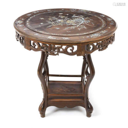 Chinese inlaid mother-of-pearl table, Minguo