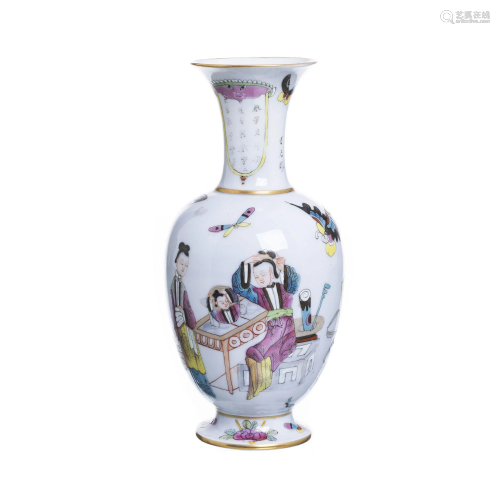 Samson porcelain 'figures and butterflies' vase
