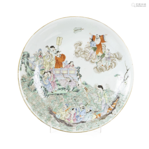 Large Chinese Porcelain 'Imortals' Plate, Guangxu