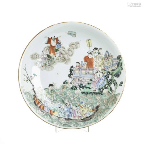 Large Chinese Porcelain 'Imortals' Plate, Guangxu
