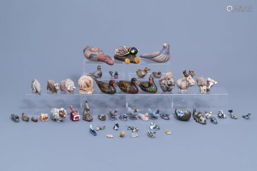 A large and varied collection of polychrome decorated