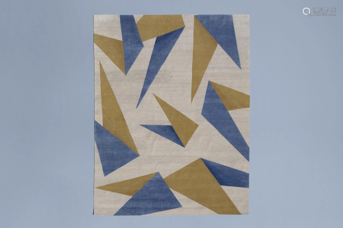 A 'Dipped Origami' rug, Himalayan wool, silk and aloe,