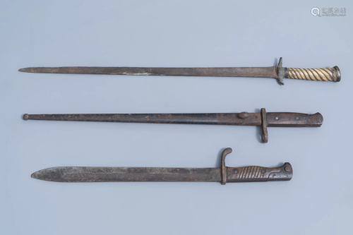 Three various stabbing weapons, possibly 19th C. and