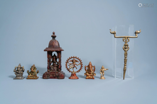 A varied collection of Indian bronze and brass figures,