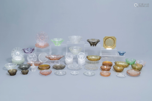 A varied collection of clear and coloured glass and