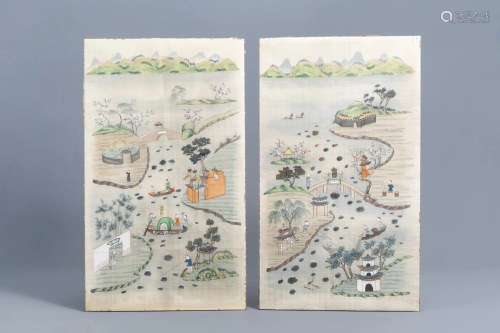 Chinese school, ink and colours on silk, 19th/20th C.: