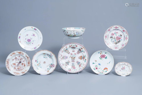 A varied collection of Chinese famille rose porcelain,