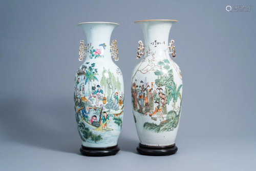 A Chinese famille rose double design vase and a
