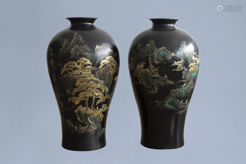 A pair of large Chinese Shen ShaoÕan type decorated
