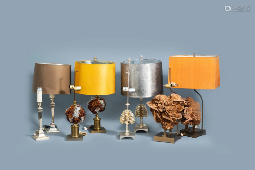 Four various pairs of Maison Charles style lamps, 20th