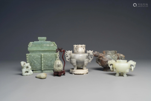 A varied collection of Chinese incense burners and