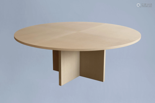 A large, round oak design table, Minus, Poperinge, 21st