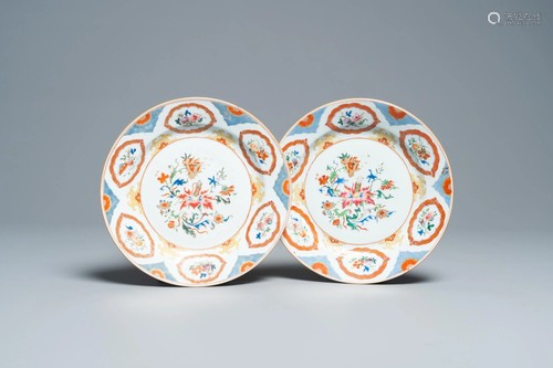 A pair of Chinese famille rose 'Pronk studio' plates