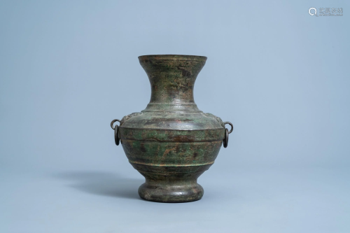 A Chinese bronze 'hu' vase, Song/Ming
