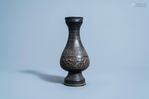 A Chinese bronze vase, Ming