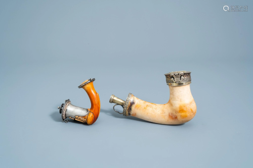 A gilt silver mounted meerschaum pipe with the 'Prince