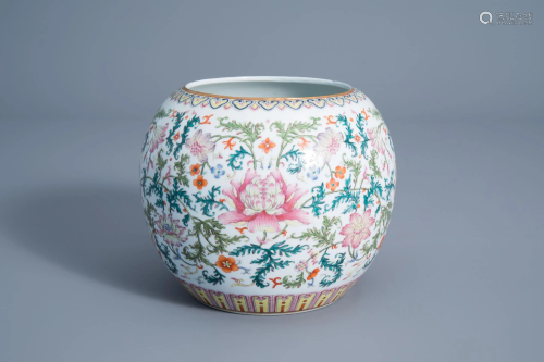 A Chinese famille rose jardiniere with floral design,