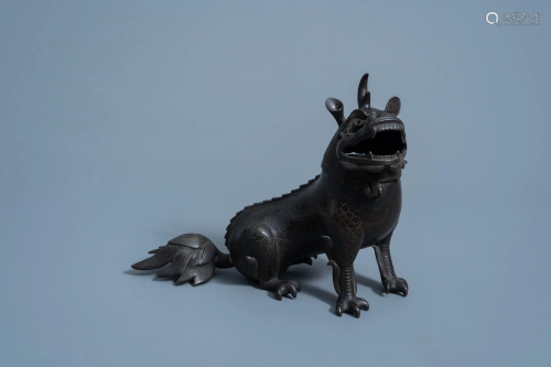A Chinese bronze 'dragon' censer, Ming/Qing