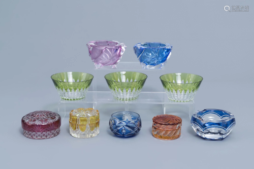 A varied collection of partly coloured glass and