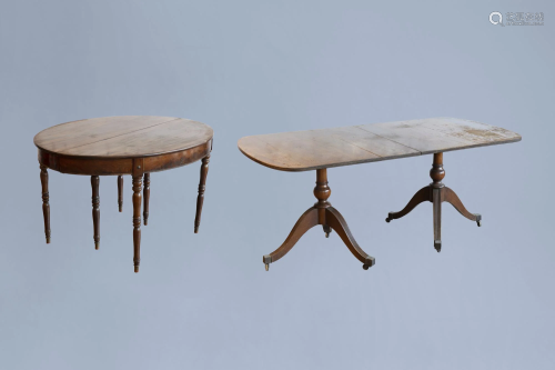 Two English mahogany tables, 19th/20th C.