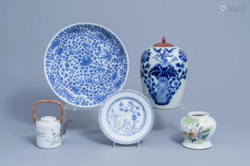 A varied collection of Chinese blue, white and