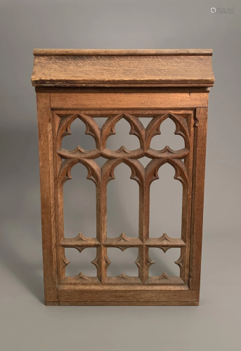 A French or Flemish oak fragment of a Gothic Revival