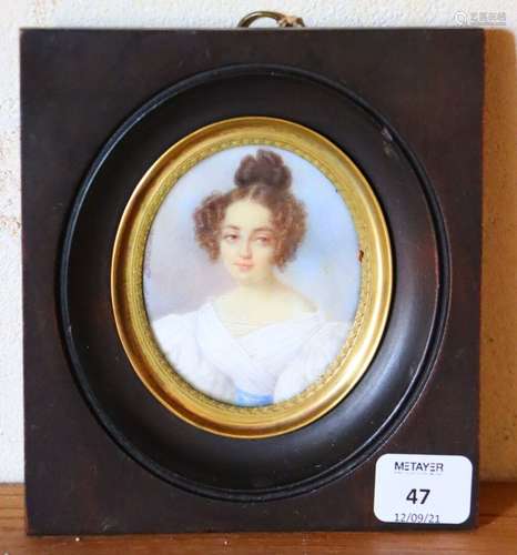 Elisa Apollina DEHARME (c.1805-?). Portrait de jeune femme. ...