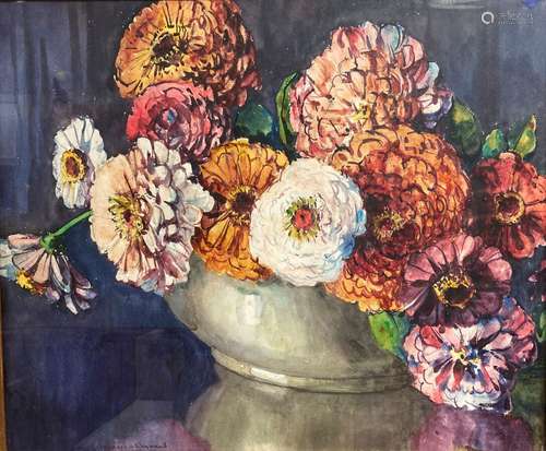 Marguerite Beauzée-Reynaud (1894-1985). Fleurs. Aquarelle su...