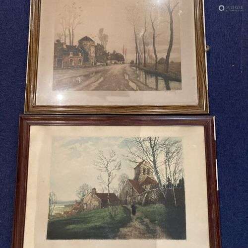 D'après Henri Jourdan et Louis Dauphin, 2 paysages animés. L...