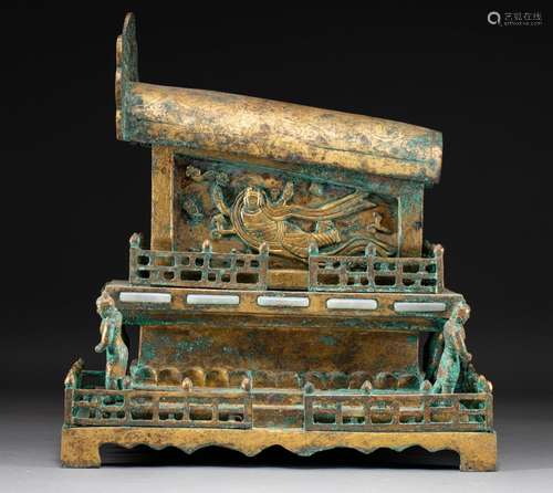 chinese gilt bronze relic coffin