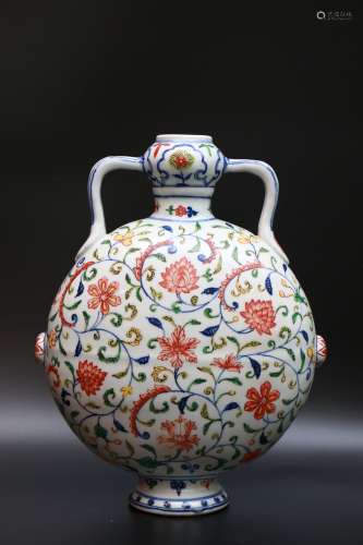 chinese xuande wucai porcelain moonflask