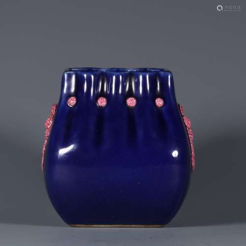 chinese blue glazed porcelain vase