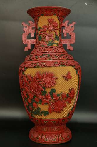 chinese tixi lacquer vase