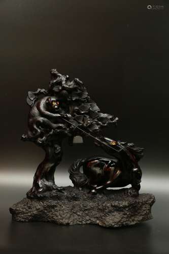 chinese coal crystal carving of beast
