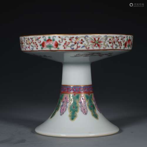 chinese famille rose porcelain stem-dish