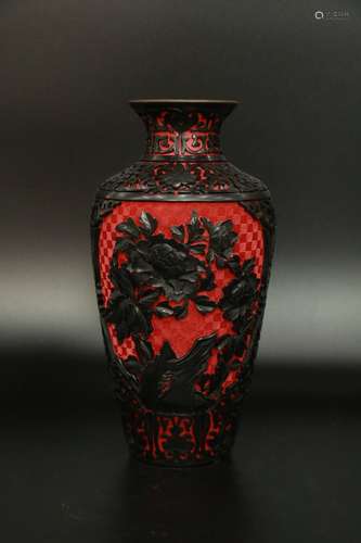 chinese tixi lacquer vase