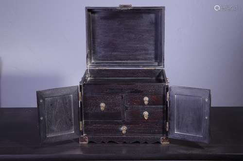 chinese red sandalwood treasure chest