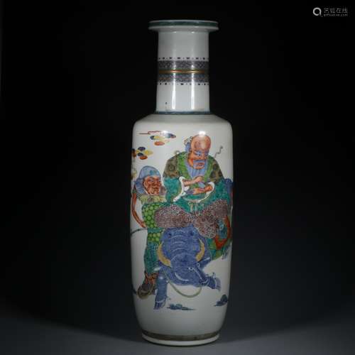 chinese doucai porcelain rouleau vase